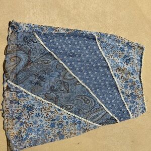 Byer California Blue Floral Paisley Skirt